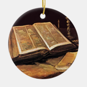Ornamento De Cerâmica Vincent Van Gogh - Natureza-Morta com Bíblia