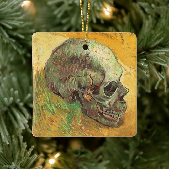 Ornamento De Cerâmica Vincent van Gogh - Natureza-Morta com Caveira (Árvore)