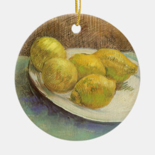 Ornamento De Cerâmica Vincent van Gogh - Natureza Morta Limões numa Plac