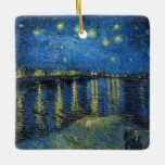 Ornamento De Cerâmica Vincent van Gogh - Noite Estrelada sobre o Ródano<br><div class="desc">Noite de Starry sobre o Rhone/Nuit etoilee sur le Rhone - Vincent van Gogh,  Oil on Canvas,  1888,  Arles</div>