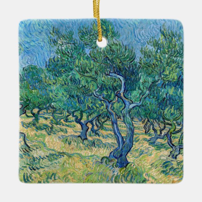Ornamento De Cerâmica Vincent van Gogh - Olive Grove (Frente)
