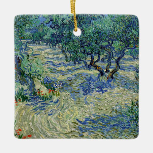 Ornamento De Cerâmica Vincent van Gogh - Olive Orchard (Frente)