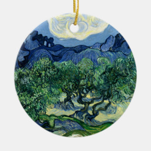 Ornamento De Cerâmica Vincent Van Gogh Oliveiras Paisagem Montanhosa