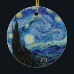 Ornamento De Cerâmica Vincent Van Gogh Starry Night Vintage Fine Art<br><div class="desc">Vincent Van Gogh Starry Night Vintage Ornament de Belas Artes</div>