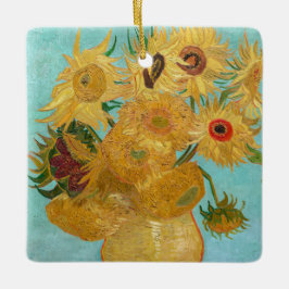Ornamento De Cerâmica Vincent Van Gogh - Vase com Doze Girassóis