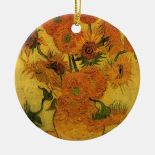 Ornamento De Cerâmica Vincent van Gogh, Vase de Vida Estática com 15 Gi