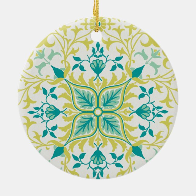 Ornamento De Cerâmica Vine Pattern (por William Morris) (Traseira)