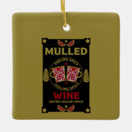 Ornamento De Cerâmica Vinho tinto enrolado de Natal