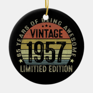 Ornamento De Cerâmica Vintage 1957 Limited Edition, 65 anos