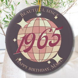 Ornamento De Cerâmica Vintage 1965, 60º aniversário, retro roxo