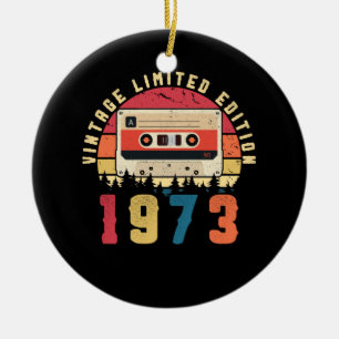 Ornamento De Cerâmica Vintage 1973 Cassete de Aniversário