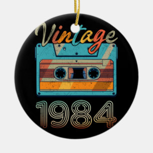 Ornamento De Cerâmica Vintage 1984 Cassette Tape Retro 39th Birthday 39