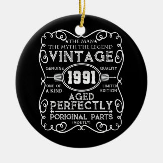 Ornamento De Cerâmica Vintage 1991 Man Myth Legend aniversário de 30 ano