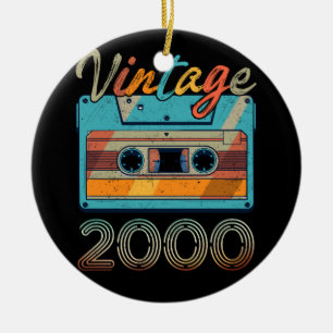 Ornamento De Cerâmica Vintage 2000 Cassette Tape Retro 23º aniversário 2