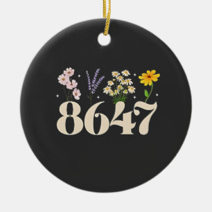 Ornamento De Cerâmica vintage 8647, Anti Trump, Floral Feminista, Sutil