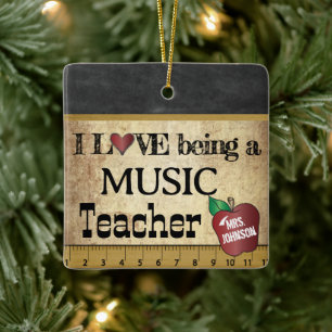 Ornamento De Cerâmica Vintage - Adoro ser professor de música