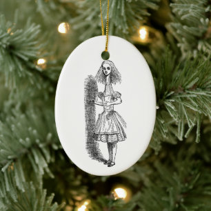 Ornamento De Cerâmica Vintage Alice Adventures in Wonderland por Tenniel