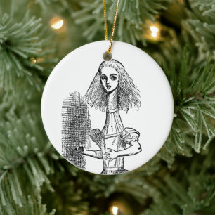 Ornamento De Cerâmica Vintage Alice Adventures in Wonderland por Tenniel