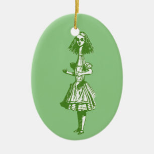 Ornamento De Cerâmica Vintage Alice Stretch no País das Maravilhas