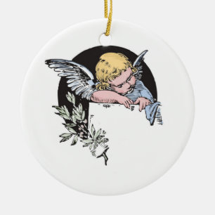 Ornamento De Cerâmica Vintage, Anjo Religioso, Personalizável