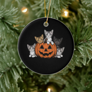 Ornamento De Cerâmica Vintage anos 90 Gato Halloween Retro Assustador Te
