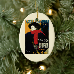 Ornamento De Cerâmica Vintage Art Nouveau Embaixadores, Toulouse Lautrec