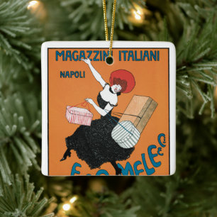 Ornamento De Cerâmica Vintage Art Nouveau, Moda das Mulheres Italianas