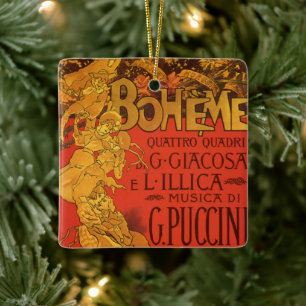 Ornamento De Cerâmica Vintage Art Nouveau Music, La Boheme Opera, 1896