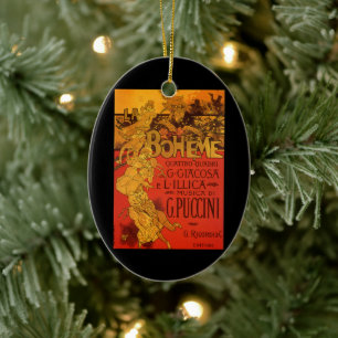 Ornamento De Cerâmica Vintage Art Nouveau Music, La Boheme Opera, 1896