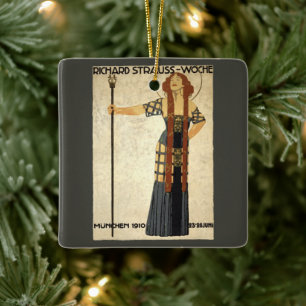Ornamento De Cerâmica Vintage Art Nouveau Richard Strauss-Woche. Munique