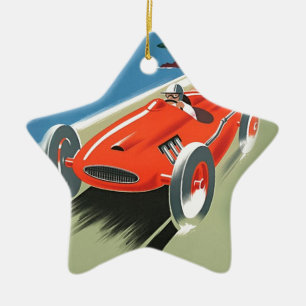 Ornamento De Cerâmica Vintage Auto Racing