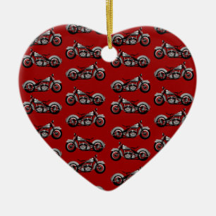 Ornamento De Cerâmica Vintage Bike Pattern