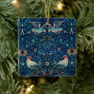 Ornamento De Cerâmica Vintage bird William Morris floral art
