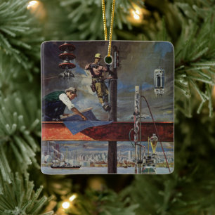 Ornamento De Cerâmica Vintage Business, Arquitetos e Construção