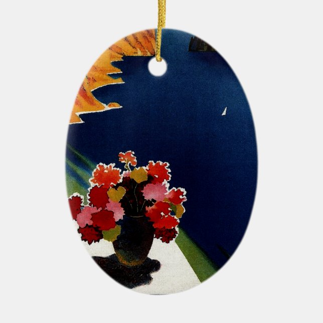 Ornamento De Cerâmica Vintage Capri Itália Viagem (Frente)