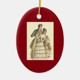 Ornamento De Cerâmica Vintage Casal Vittorian Christmas Tree Ornament
