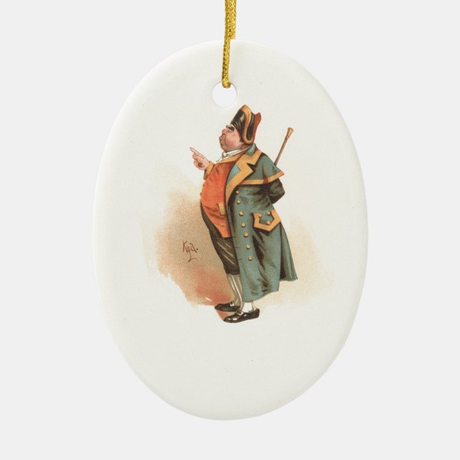 Ornamento De Cerâmica Vintage Charles Dickens Oliver Twist Sr. Bumble (Frente)