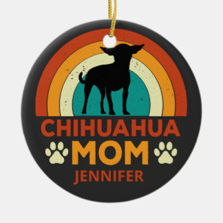 Ornamento De Cerâmica Vintage Chihuahua Dog Mãe Sunset