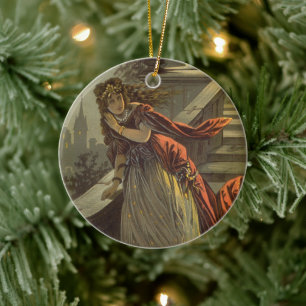 Ornamento De Cerâmica Vintage Cinderella, Contos de Fada Vitoriana