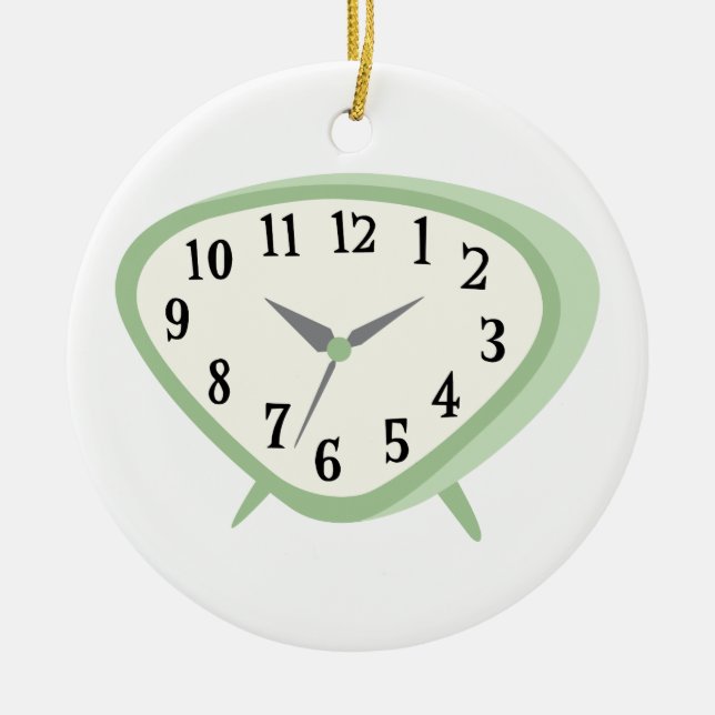 Ornamento De Cerâmica Vintage Clock (Frente)