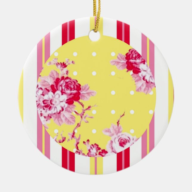 Ornamento De Cerâmica Vintage Cottage Ornament (Frente)