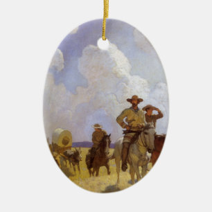 Ornamento De Cerâmica Vintage Cowboys, The Parkman Outfit pelo NC Wyeth