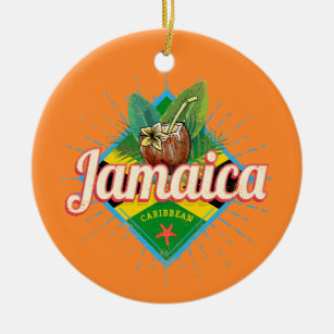 Ornamento De Cerâmica Vintage de férias de bandeira do caribe Jamaica