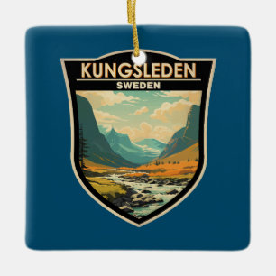 Ornamento De Cerâmica Vintage de Viagem de Suecia de do Kungsleden