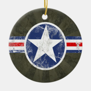 Ornamento De Cerâmica Vintage do corpo de ar do exército