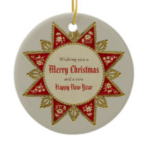 Vintage Dourada C0963, estrela vitoriana de Natal