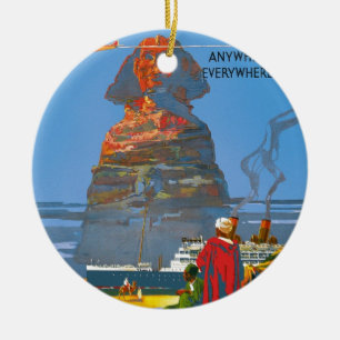 Ornamento De Cerâmica Vintage Egito Air Viagem Advertisement