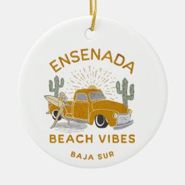 Ornamento De Cerâmica Vintage Ensenada Beach