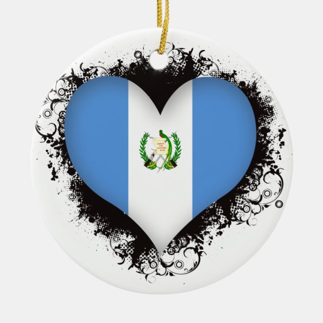 Ornamento De Cerâmica Vintage eu amo Guatemala (Frente)