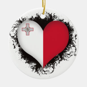 Ornamento De Cerâmica Vintage eu amo Malta